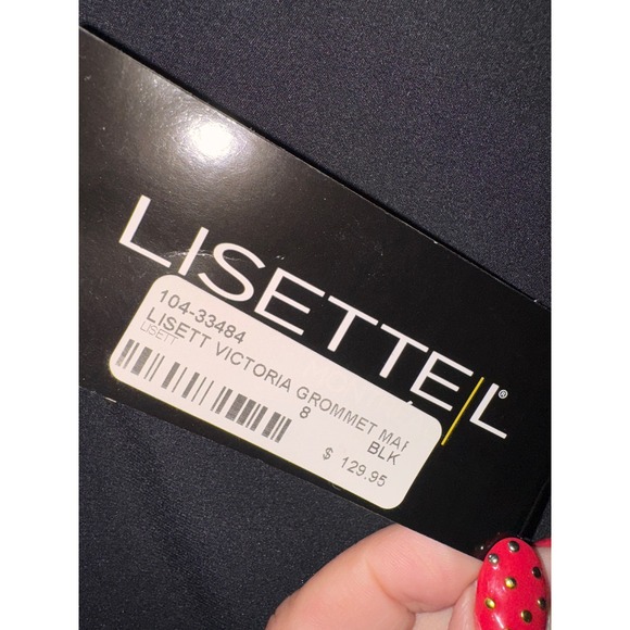 Lisette‎ Montreal Victoria Grommet Hem Black Crop Pants Trousers Size 8 - Picture 6 of 7